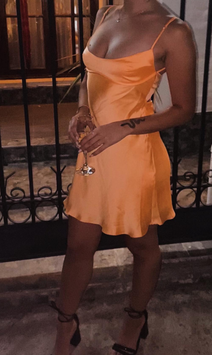 Simple Sheath Straps Orange Short Homecoming Dress Summer Hoco Dresses Cocktail Dress Birthday Outfits DP2099