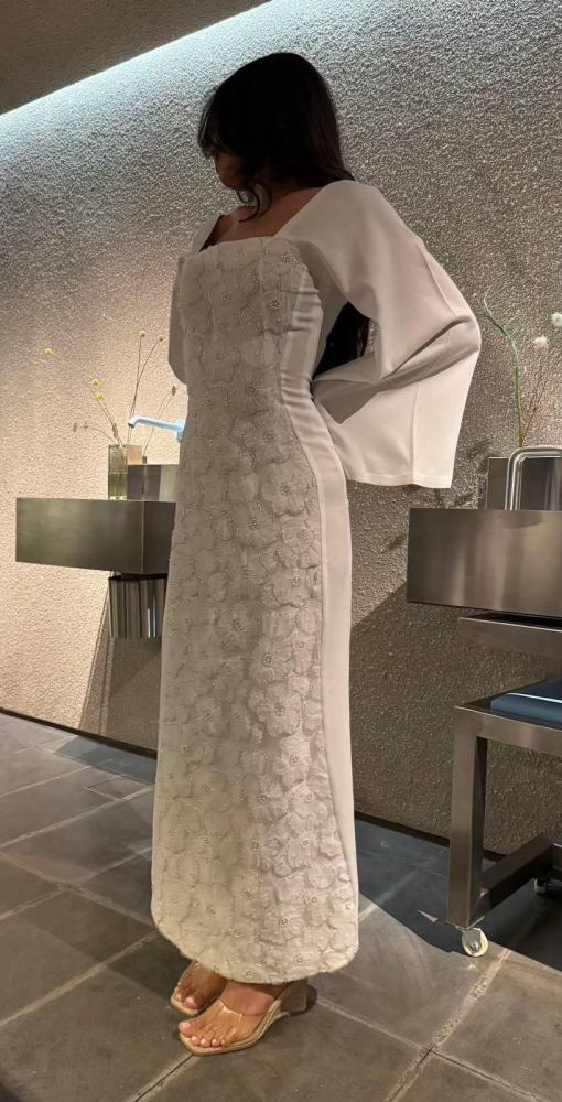 Elegantes Etuikleid mit quadratischem Ausschnitt und langem Ballkleid, formelles Sommerkleid für Hochzeitsgäste, Outfit für Hochzeitsgäste, DP2236