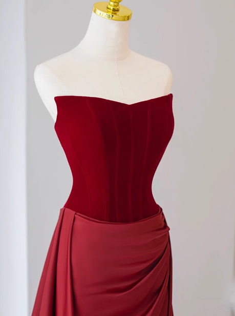 Gorgeous Sheath Strapless Satin Prom Dresses Formal Summer Wedding Guest Dresses Wedding Guest Outfits With Scarf DP2251