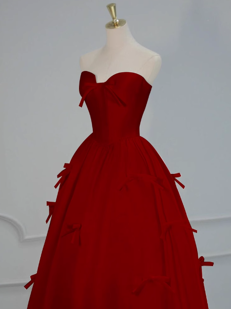 Gorgeous Ball Gown Strapless Red Prom Dresses Formal Summer Wedding Guest Dresses Wedding Guest Outfits DP2257