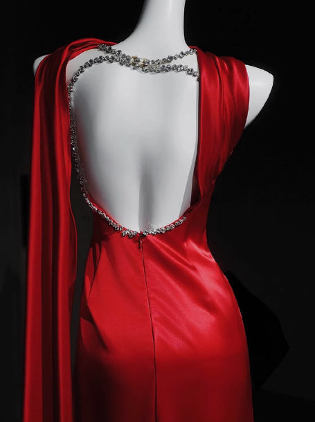 Wunderschönes Etuikleid, trägerlos, rot, Satin, Schlitz, Ballkleid, formelles Sommerkleid für Hochzeitsgäste, Outfits für Hochzeitsgäste, DP2278