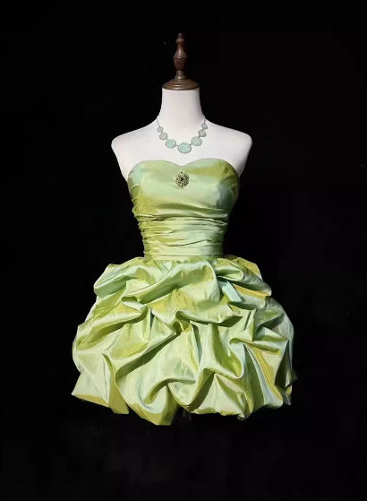 Robe de cocktail courte en taffetas, coupe trapèze, sans bretelles, élégante, robe de soirée Hoco DP2280