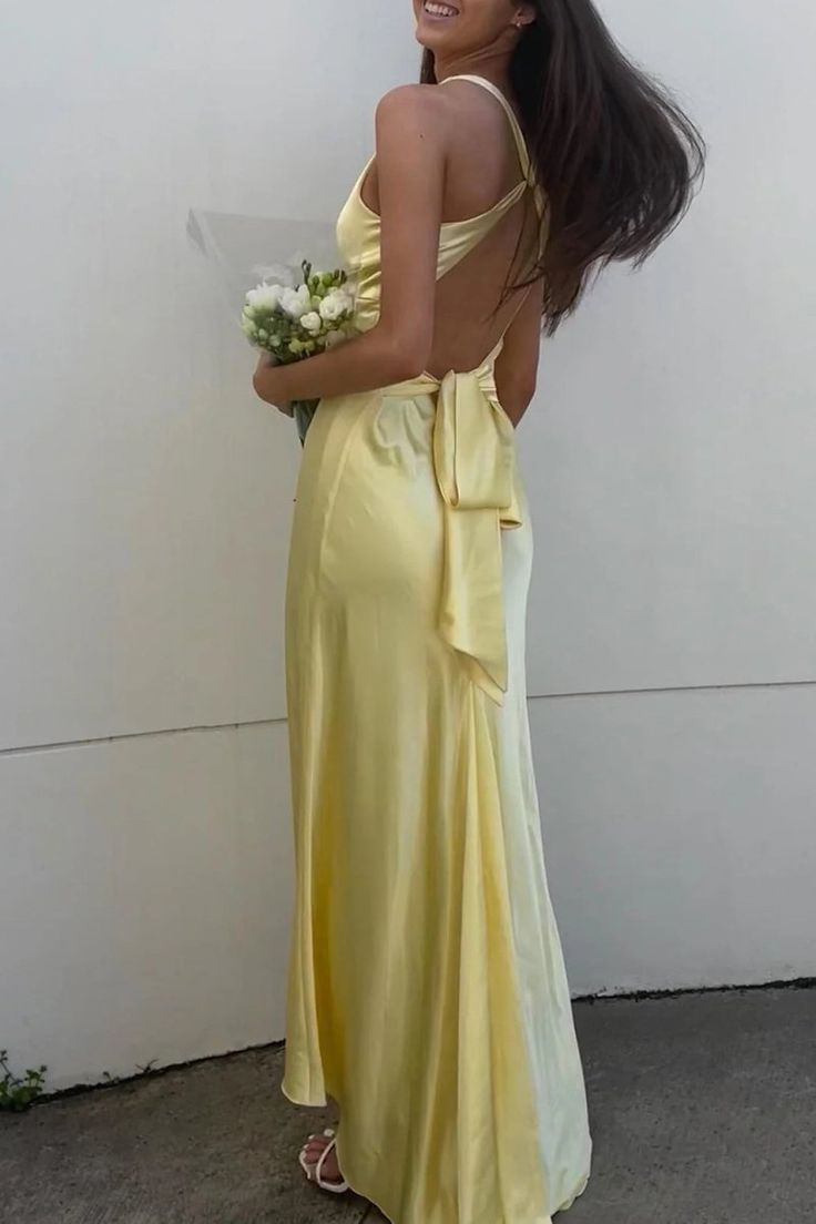 Robe de soirée longue en satin plissé, col en V, chic, dos nu, sans manches, robe de bal DP239