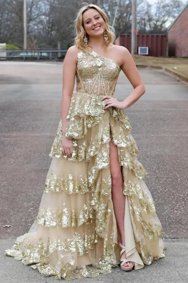 Elegant Glitter Ball Gown Tulle Layered Princess Graduation Dress Sweet Wedding Party Dress Evening Dresses DP270