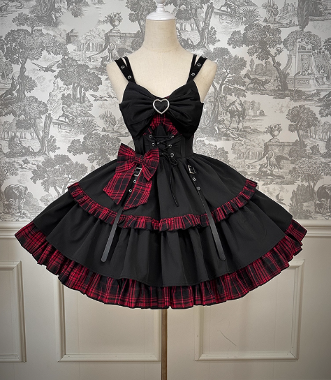 Vintage Ball Gown Spaghetti Straps Black 22nd Birthday Dress Lolita Dress Cute Lolita Outfits DP2759
