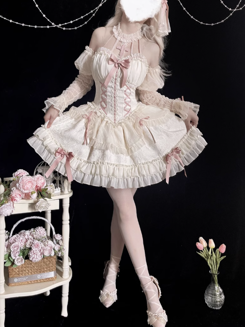 Vintage Ball Gown Halter Tulle Lace 22nd Birthday Dress Lolita Dress Cute Lolita Outfits DP2761
