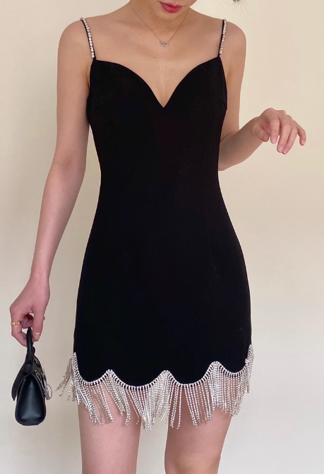 Fashion Sheath Spaghetti Strap Homecoming Dress Tassel Beaded Short Birthday Dress Elegant Party Dress DP2810