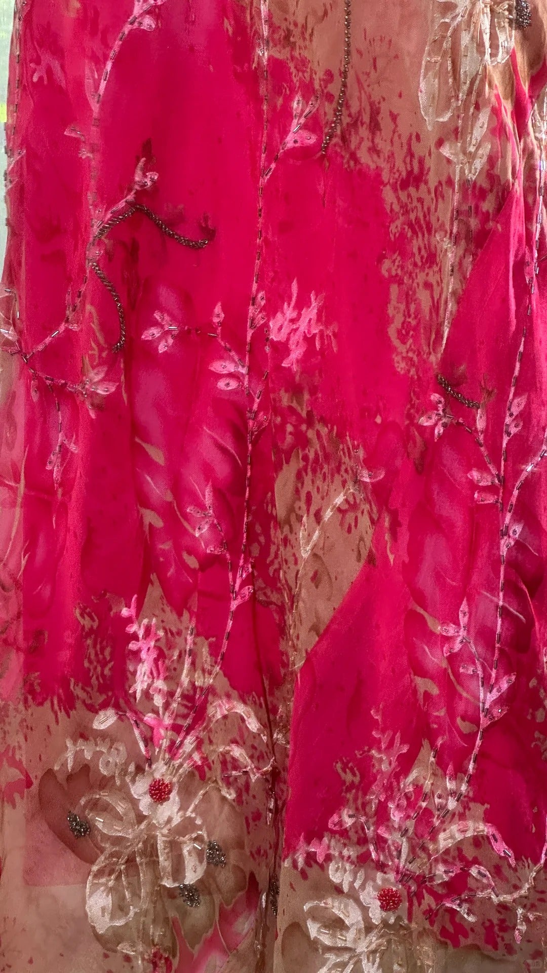 Vintage Red Sheath Long Prom Dress Floral Chiffon Spaghetti Strap Backless Formal Dress DP2879