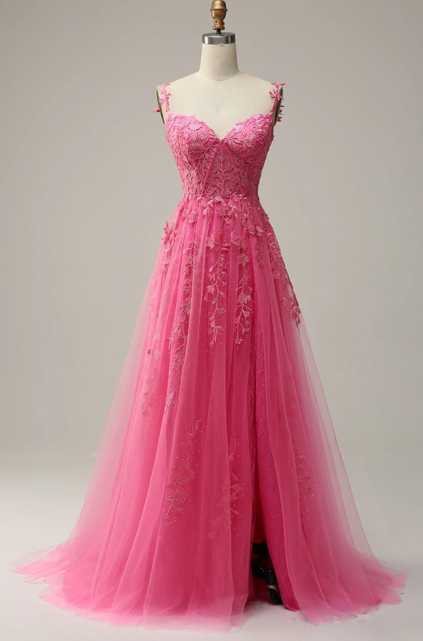 Sexy A Line Spaghetti Straps Navy Prom Dress with Appliques Formal Dress DP290