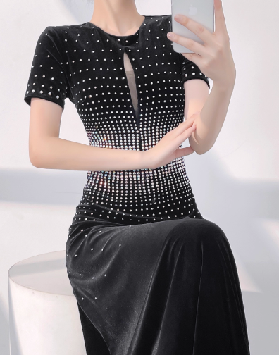 Elegant Black Jewel Sheath Mother of the Bride Dress Satin Beaded Formal Evening Gown DP2961