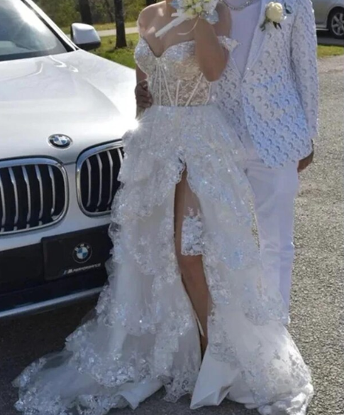 Fairy Off the Shoulder Light Blue Ruffles Prom Dress Party Gown Evening Dresses DP299