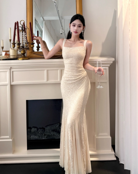 Robe de bal courte à bretelles spaghetti, gris argenté, robe de soirée courte, robe de bal Hoco DH2684