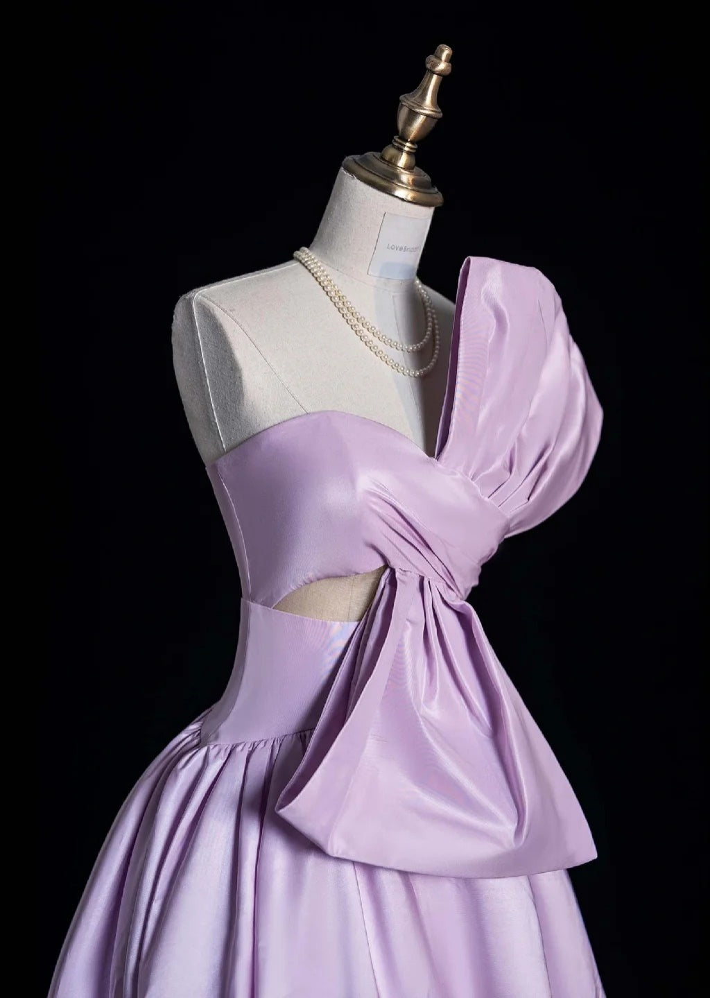 Cute Strapless A-Line Long Prom Dress Satin Lilac Sweet 16 Dress DP3784