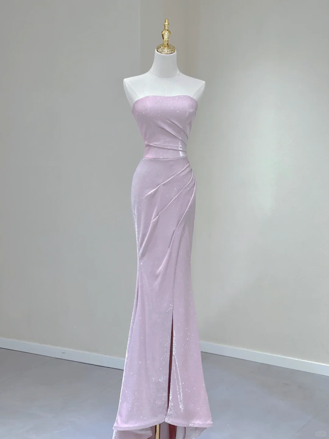 Pretty Mermaid Strapless Sequin Long Pink Prom Dresses Graduation Dress High School Classy Evening Dresses DP394