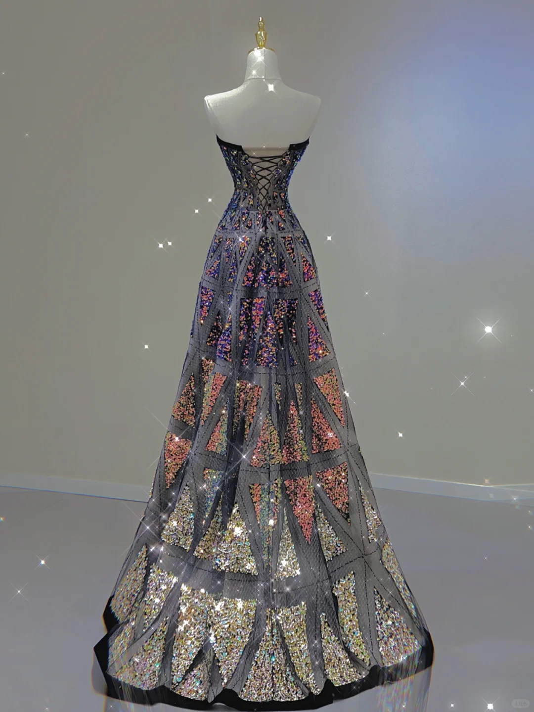 Pretty Ball Gown Strapless Black Sequin Long Prom Dresses Graduation Dress High School Classy Evening Dresses DP398