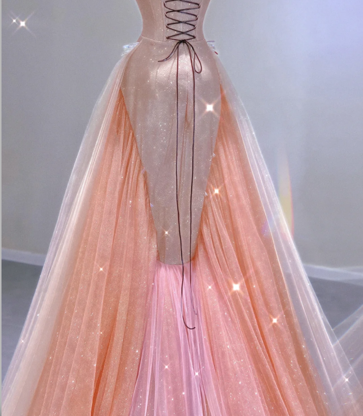 Classy Mermaid Strapless Sequin Long Pink Prom Dresses Graduation Dress High School Classy Evening Dresses DP402