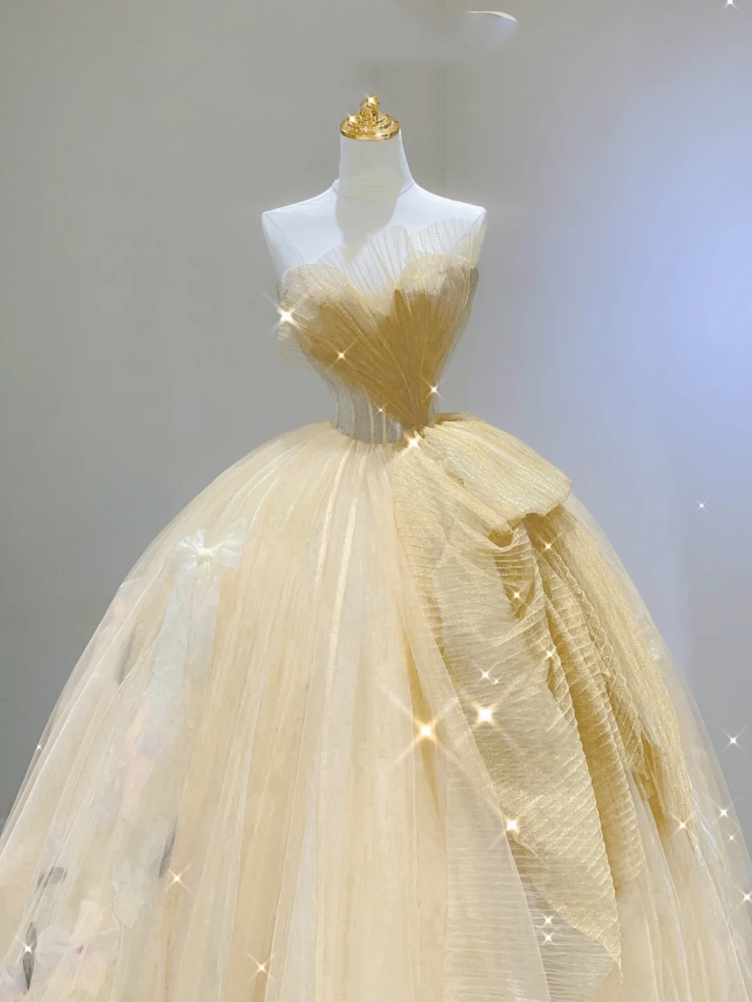 Modest Ball Gown Strapless Yellow Tulle Long Prom Dresses High School Outfits Graduation Dress Evening Dresses DP404
