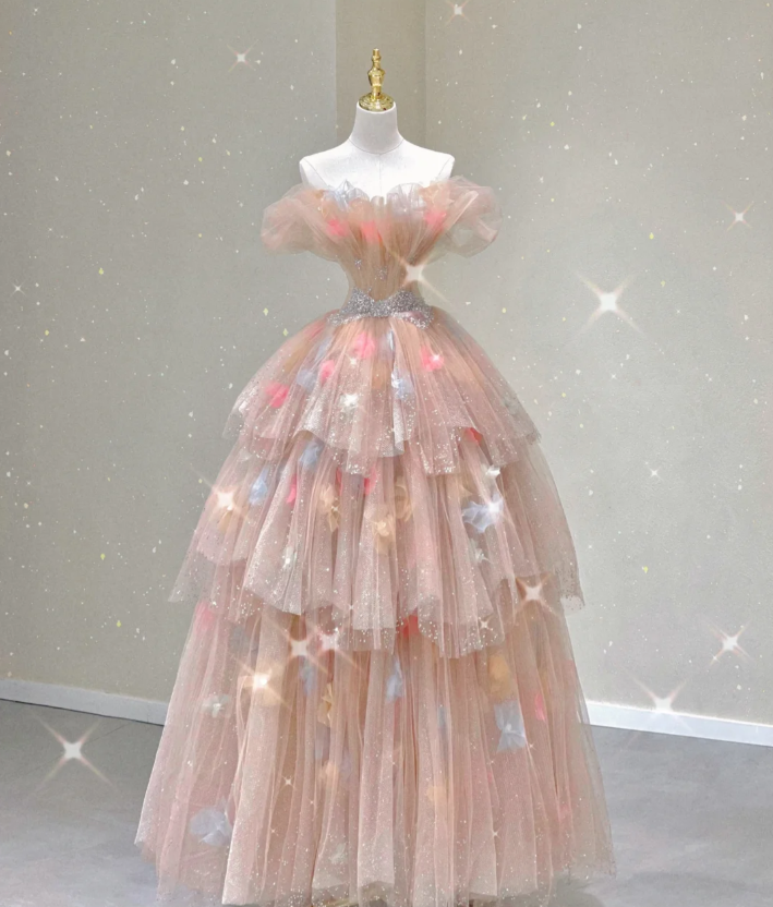 Modest Ball Gown Off The Shoulder Pink Long Prom Dresses High School Outfits Graduation Dress Evening Dresses DP425