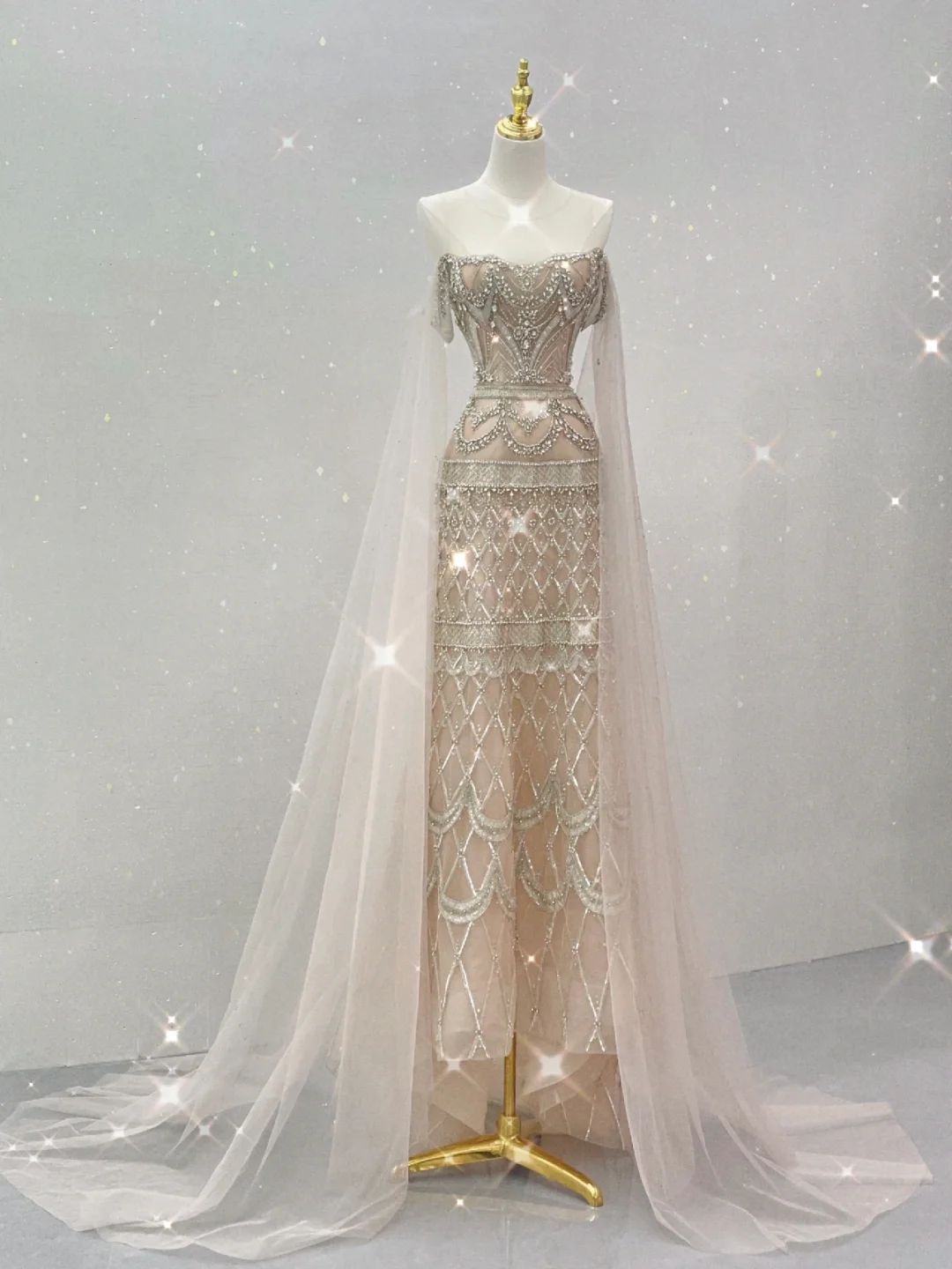 Classy A Line Strapless Champagne High School Evening Dress Long Prom Dresses With Beads DP432