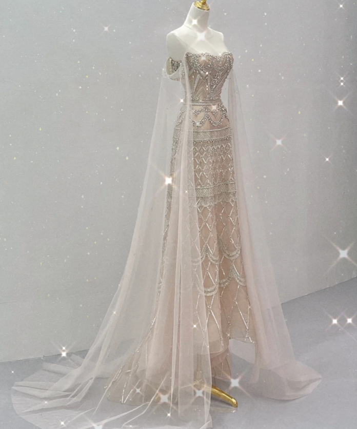 Classy A Line Strapless Champagne High School Evening Dress Long Prom Dresses With Beads DP432