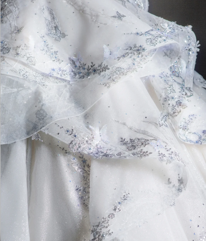Robe de mariée longue blanche à paillettes, robe de bal intemporelle, sans bretelles, DP460