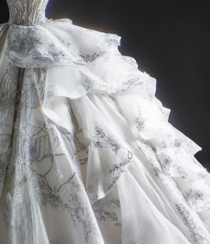 Robe de mariée longue blanche à paillettes, robe de bal intemporelle, sans bretelles, DP460