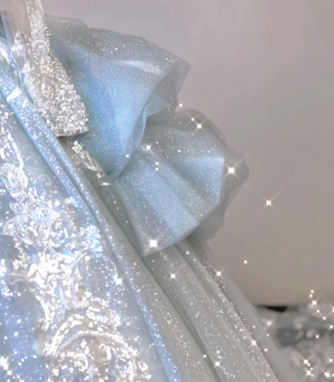 Robe de mariée intemporelle à manches longues et décolleté en V, paillettes bleues, DP465