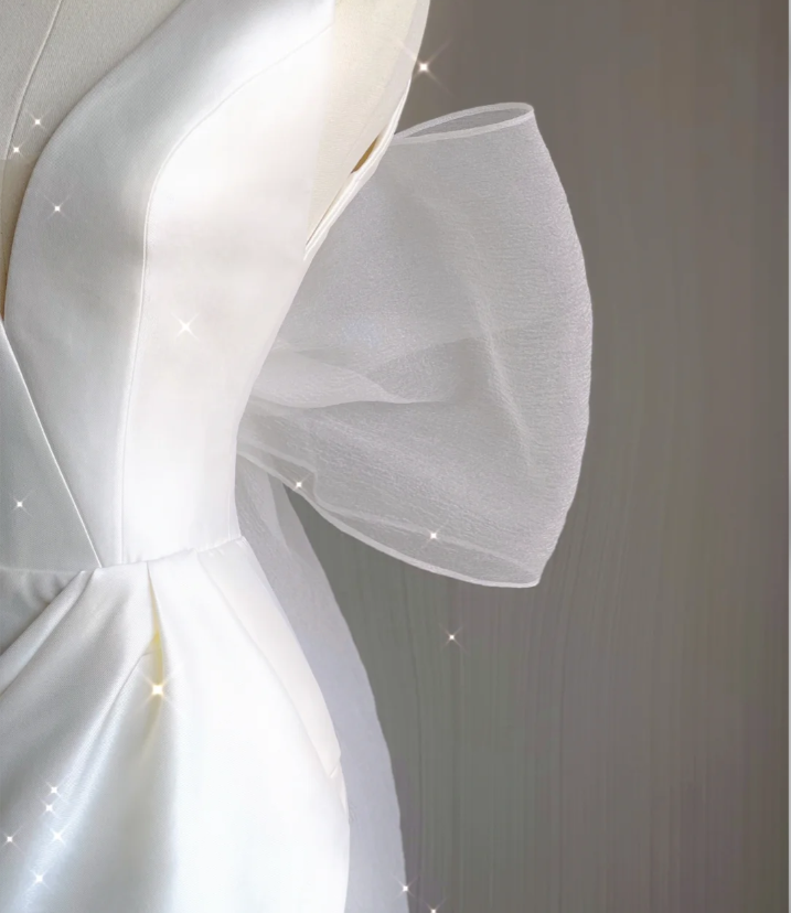 Simple Mermaid V Neckline Long White Wedding Dresses Summer Brides Dress DP473