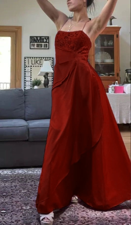 Classy Fuchsia Spaghetti Straps Satin A-Line Beaded Long Prom Dress Bridesmaid Dresses Long formal Dress DP488