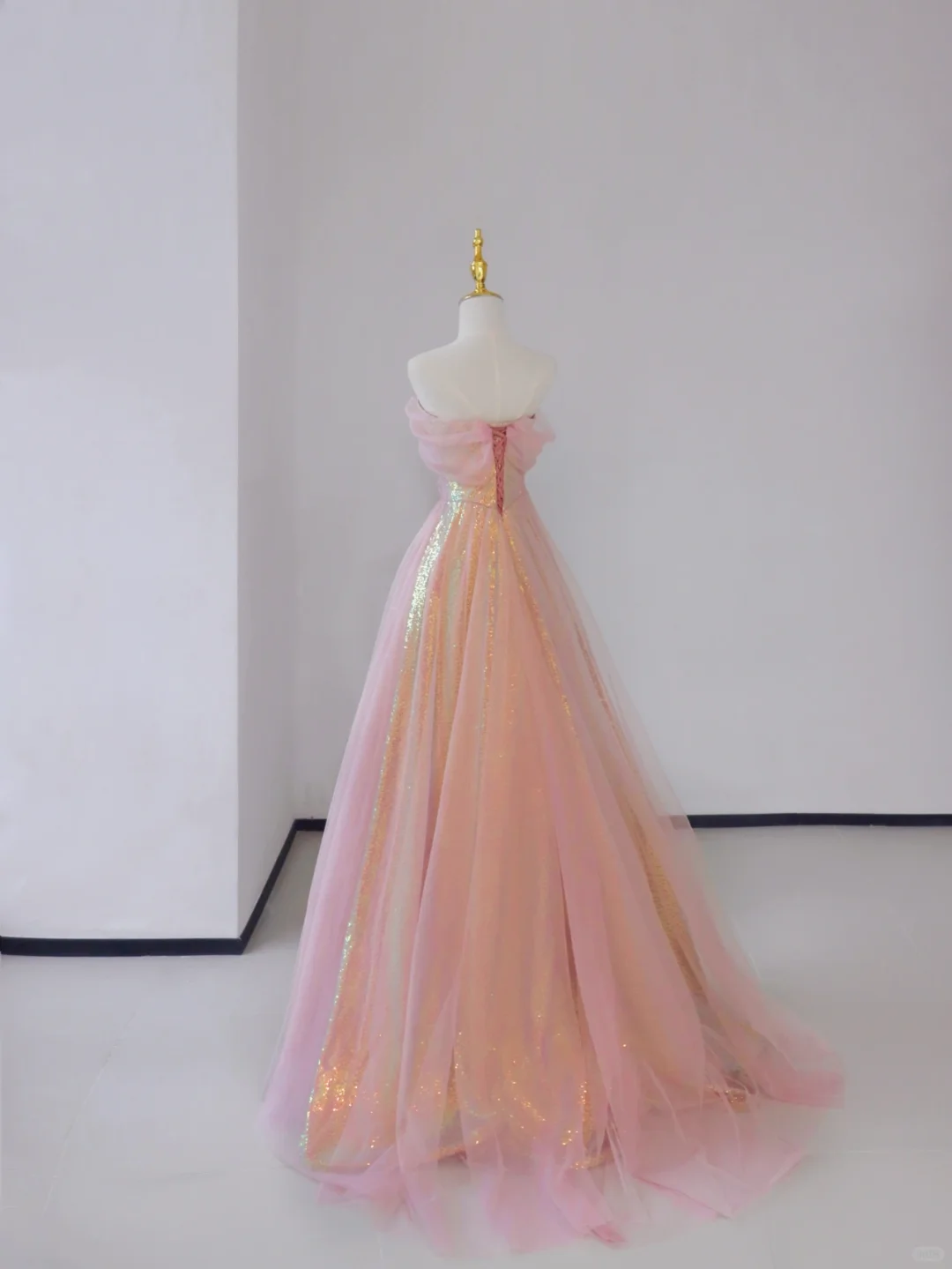 Gorgeous A Line Sweetheart Sleeveless Sequin Pink Long Prom Dresses Graduation Dresses DP502