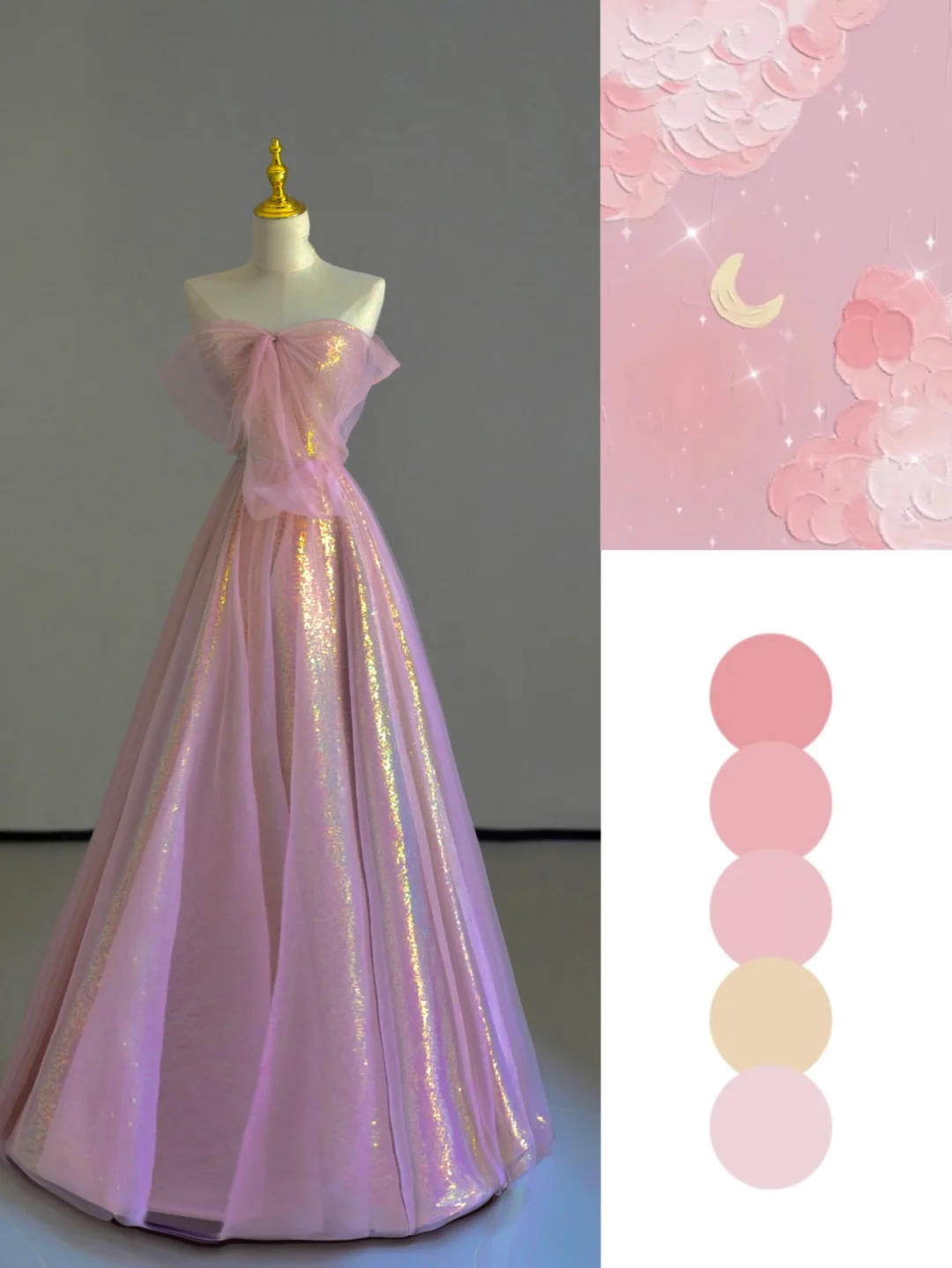 Gorgeous A Line Sweetheart Sleeveless Sequin Pink Long Prom Dresses Graduation Dresses DP522
