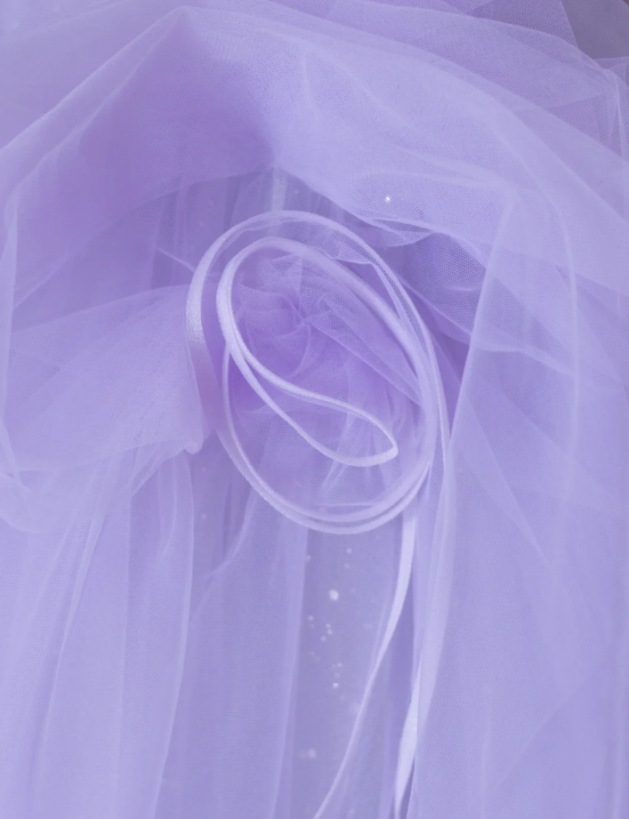 Pretty A Line Straps Lilac Tulle l Sleeveless Long Prom Dresses Evening Dresses DP527