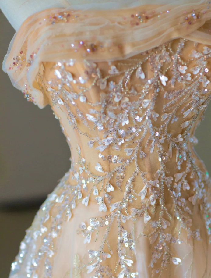 Gorgeous A Line Sweetheart Sleeveless Sequin Long Prom Dresses Graduation Dresses DP528