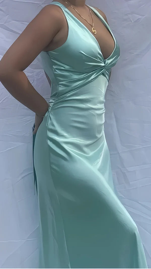 Pretty Sexy V-Neck Long Prom Evening Dresses Simple Party Dresses Graduation Dress DP532