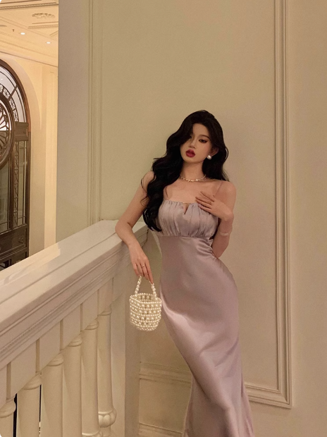 Elegant Mermaid Spaghetti Straps Lilac 18th Birthday Dress Party Gown Birthday Outfits Birthday Dress Ideas For Women DP578