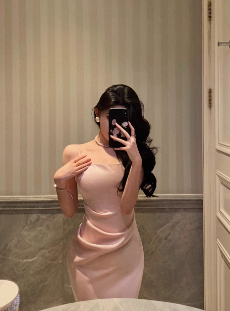 Elegant Mermaid Spaghetti Straps Pink 18th Birthday Dress Party Gown Birthday Outfits Birthday Dress Ideas For Women DP607