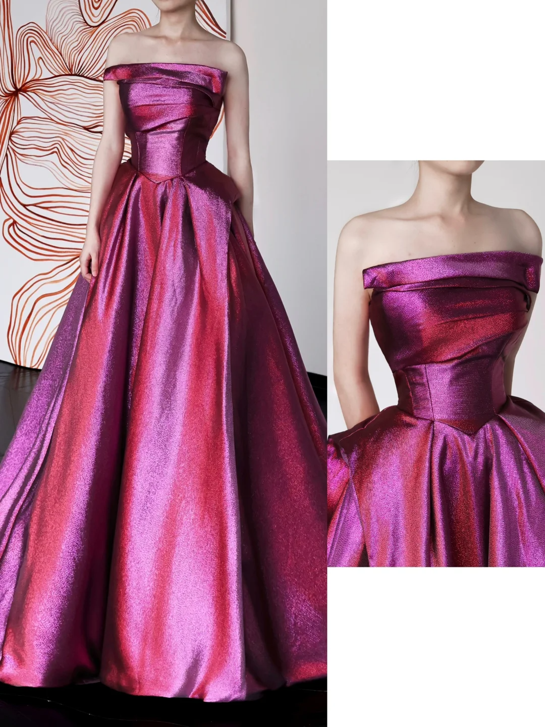 Gorgeous Ball Gown Strapless Sequin Long Prom Dresses Graduation Dresses DP661