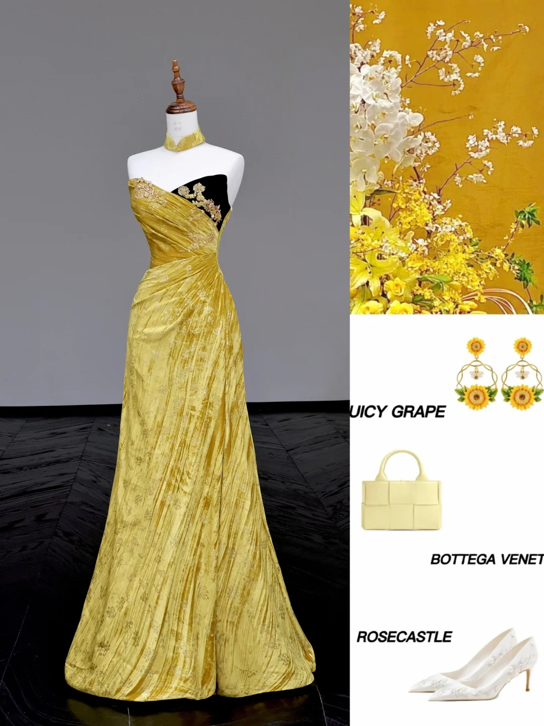 Gorgeous Mermaid Sweetheart Yellow Satin Long Prom Dress Party Dress Graduation Dresses DP709