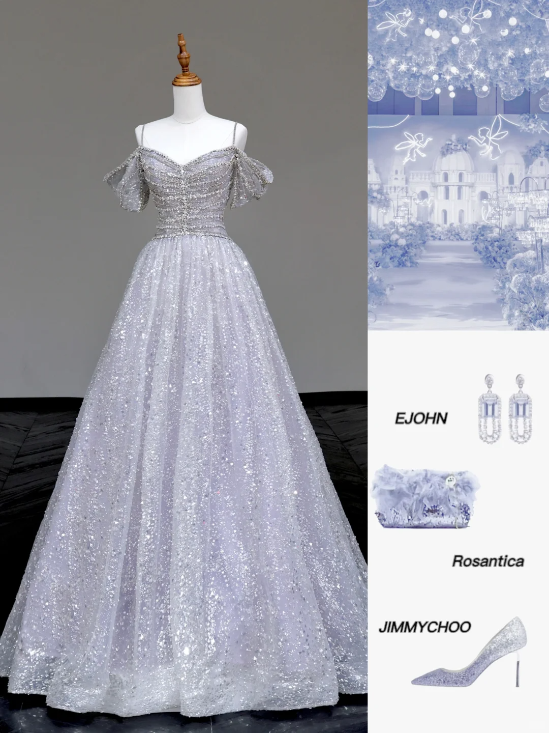 Gorgeous A line Spaghetti Straps Sequin Long Prom Dresses Graduation Dresses DP705