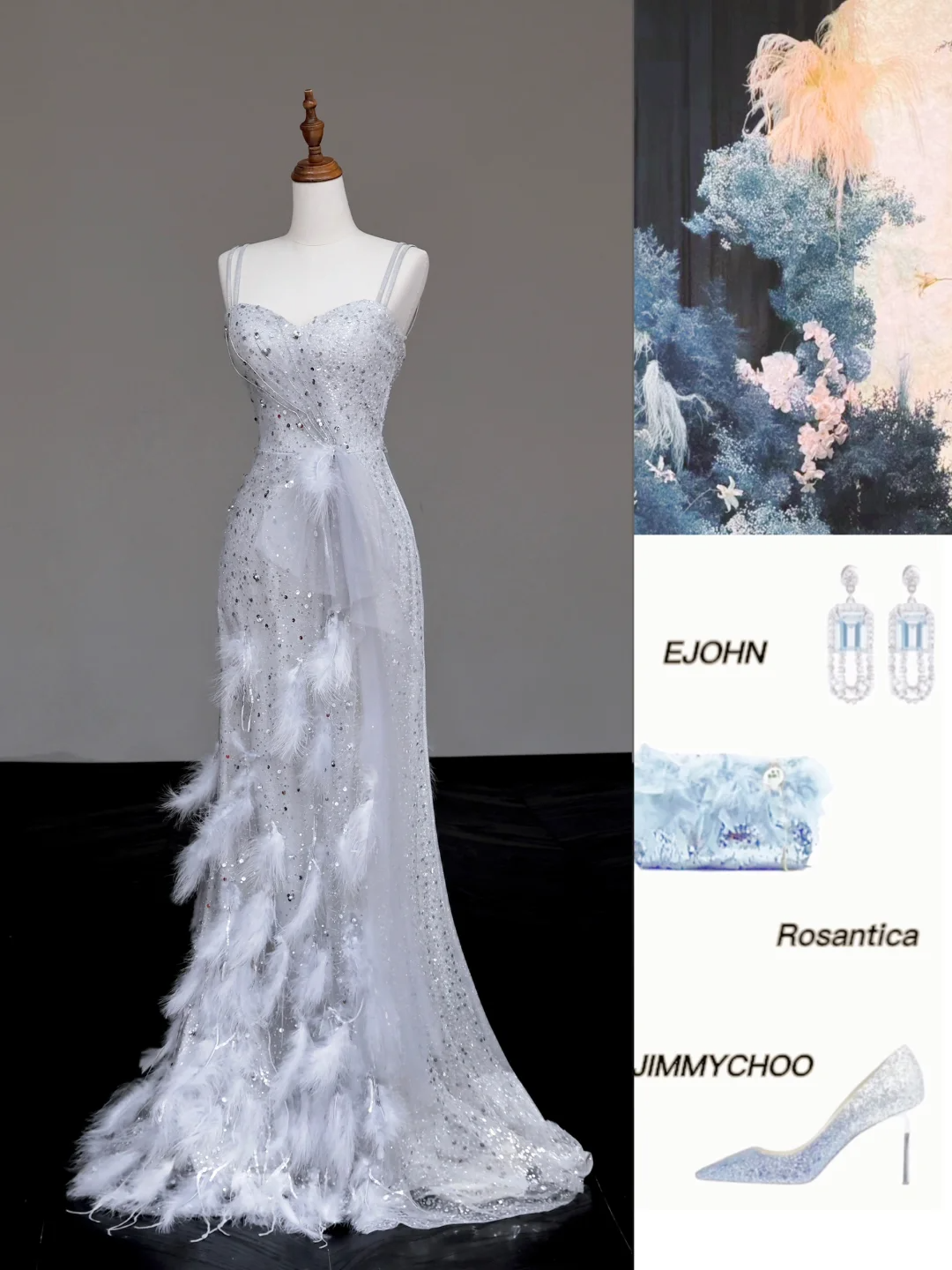 Gorgeous A Line Spaghetti Straps Sequin Silver Long Prom Dress Party Dress Graduation Dresses DP713