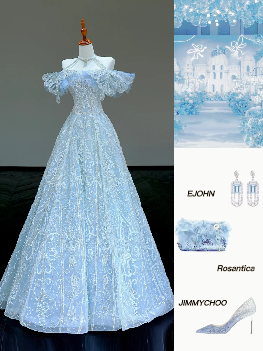 Gorgeous A line Off The Shoulder Blue Sequin Long Prom Dress Party Dress Graduation Dresses DP818