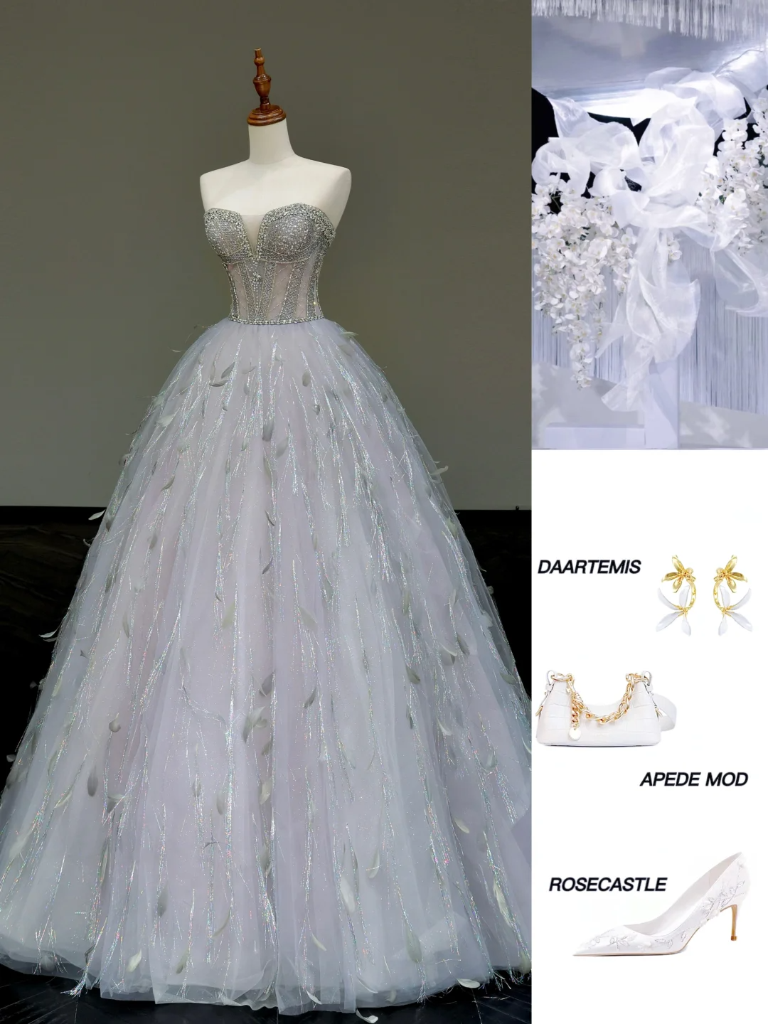 Gorgeous Ball Gown Sweetheart Tulle Long Prom Dress Party Dress Graduation Dresses DP826