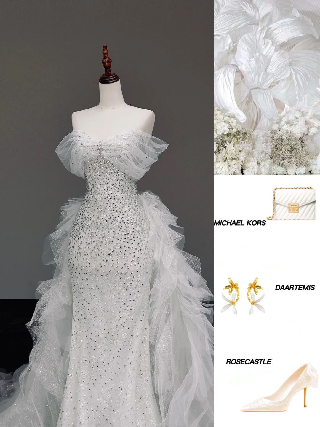 Robe de mariée intemporelle sirène décolleté en cœur en tulle blanc Robes de mariée DP845