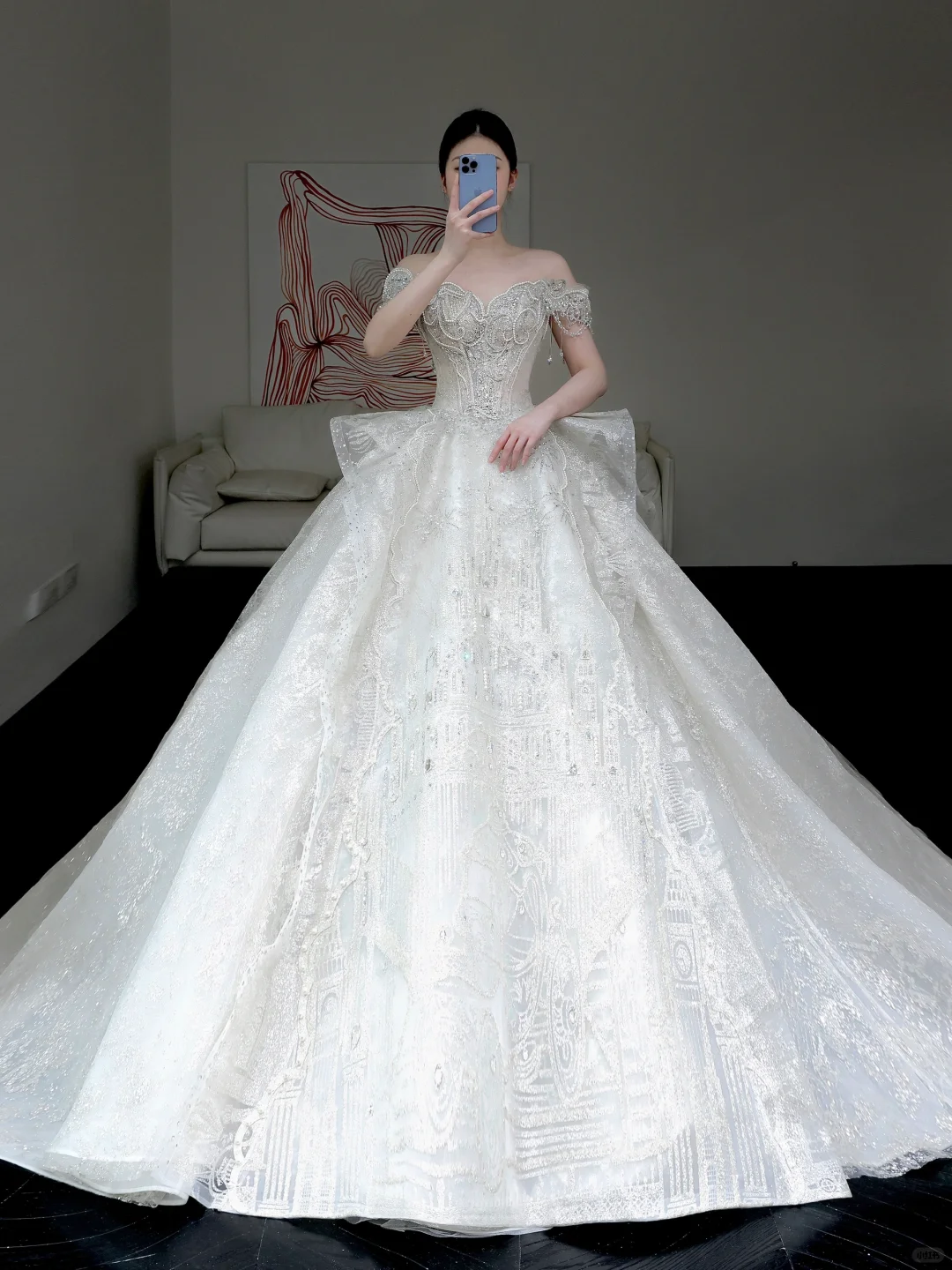 Princess Bridal Gown Ball Gown Strapless White Sequin Beads Wedding Dresses Bridal Gowns DP884