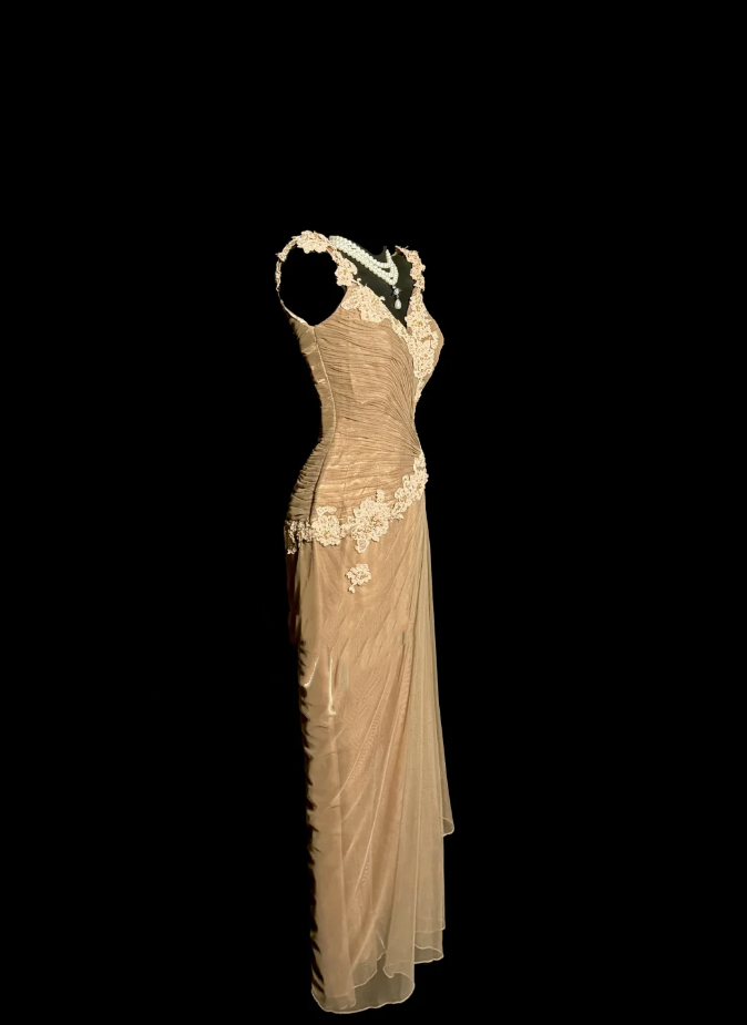 Vintage Sheath Straps Chiffon Gold Mother Of Bride Dress Party Gown Tea Length For Summer Women DP906