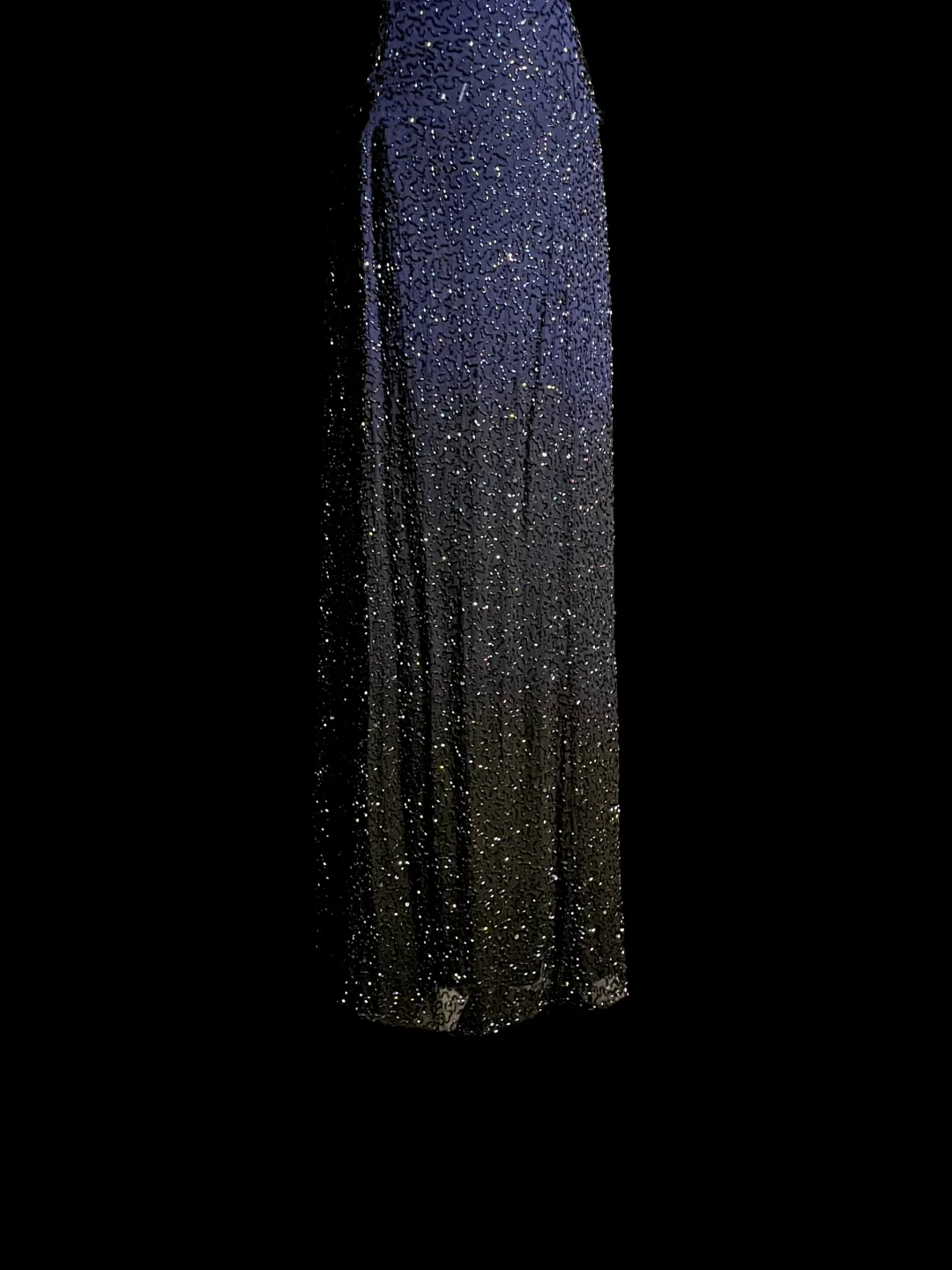 Vintage Mermaid Spaghetti Straps Blue Backless Sequin Long Prom Dresses Party Dress Evening Dress DP930