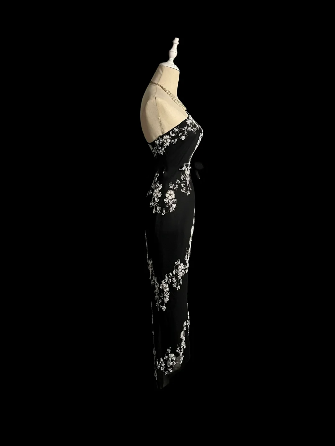 Robe de soirée noire style fourreau rétro asymétrique, robe de bal, DP941