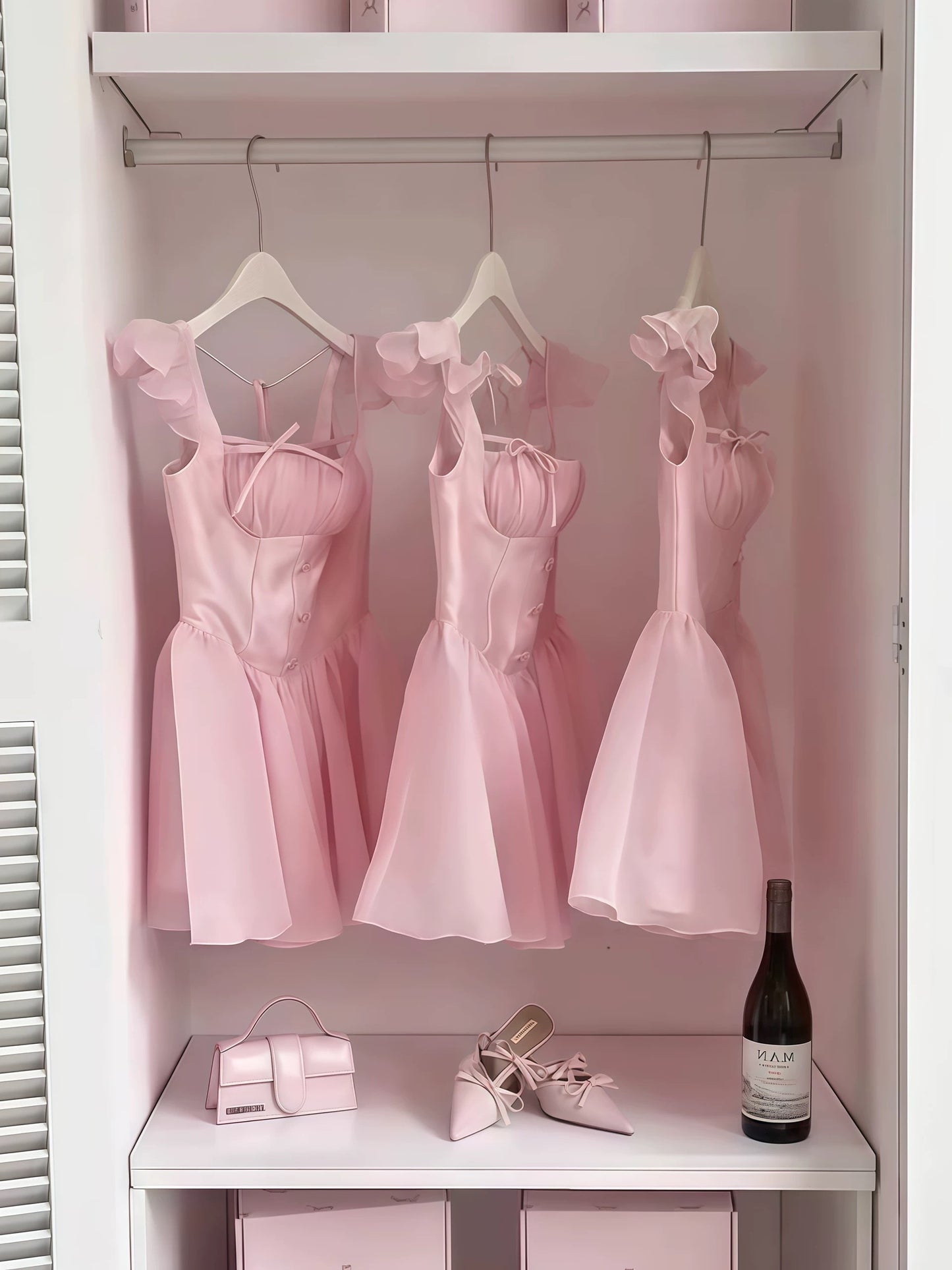 Simple A Line Square Neck Pink Short Formal Homecoming Dresses Party Graduation Dress Dance Hoco Dresses DH2774