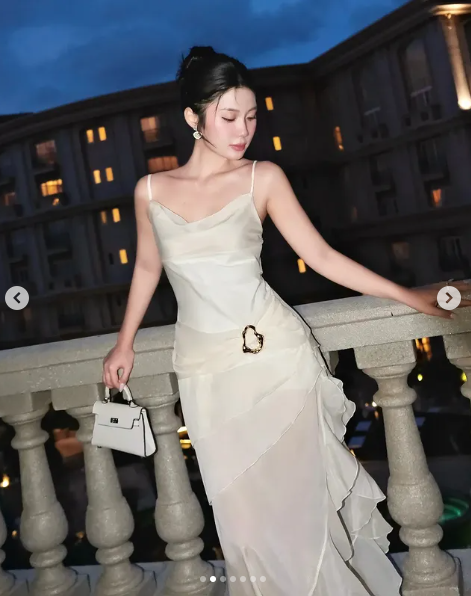 Gorgeous High Low Straps Ivory Chiffon Prom Dresses Formal Summer Wedding Guest Dresses Wedding Guest Outfits DP754