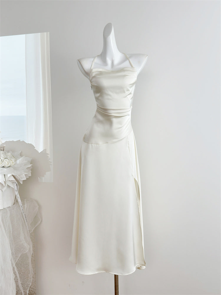 Sexy Mermaid Halter Satin Summer Beach Dress Holiday Party Casual Outfits For Girls DP1403